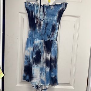 Rue 21 Blue tie dye romper with small flaw